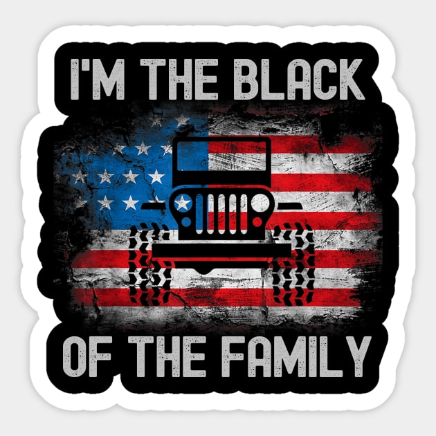 I'm The Black Jeep Of The Family Jeep American Flag Jeep Sticker by Oska Like